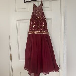 Beaded halter short prom Camille De Vie Juniors 13